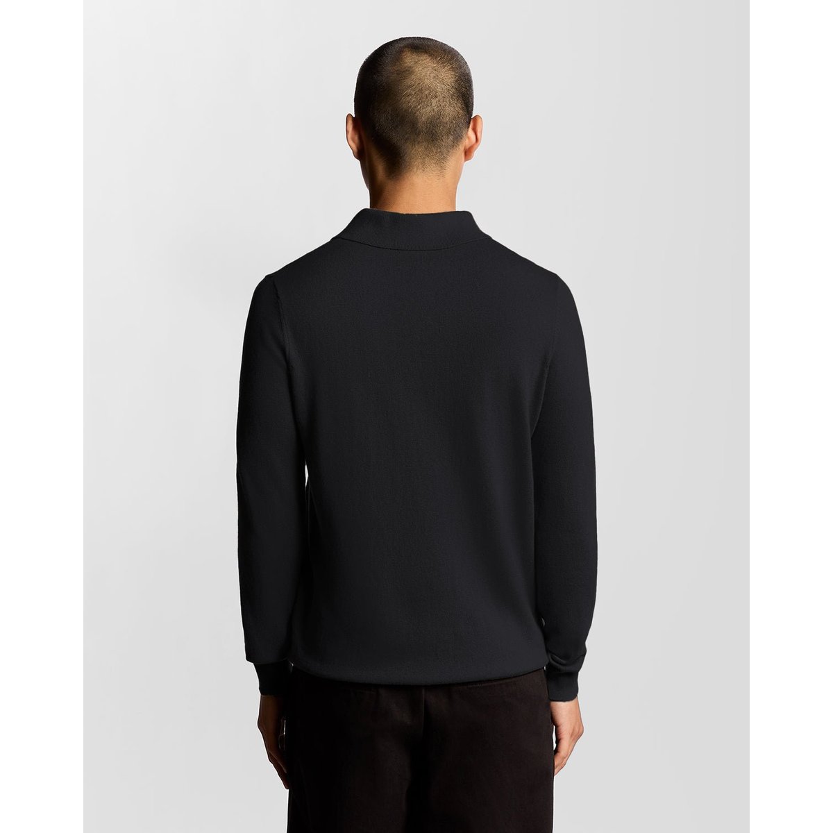 Polo mérinos manches longues bleu foncé marine, LYLE & SCOTT
