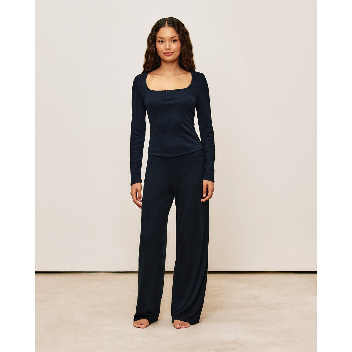 Pantalon en jersey SQUAREBRUSHTEL noir, UNDIZ