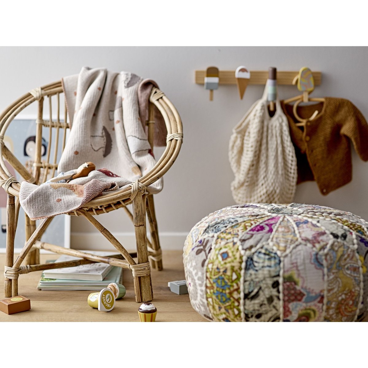 Cintre enfant en rotin Aranya nature marron, BLOOMINGVILLE