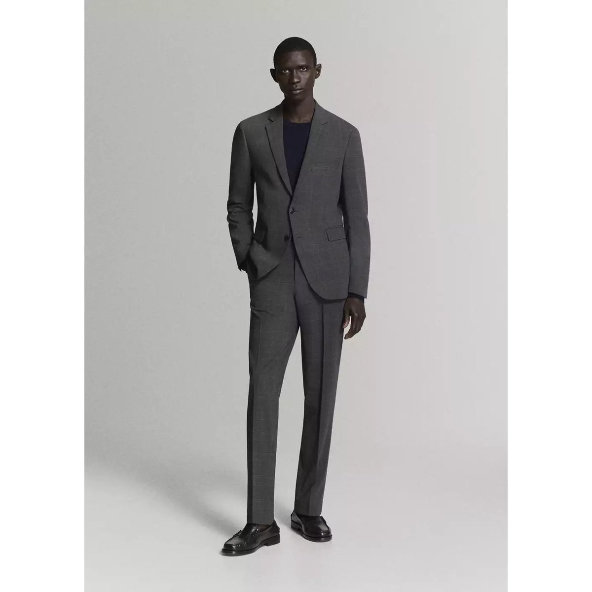 Veste costume París super slim-fit gris chiné foncé, MANGO MAN