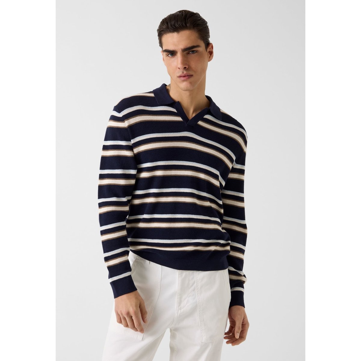 Pull À Rayures En Mélange De Viscose blau multi, GUESS
