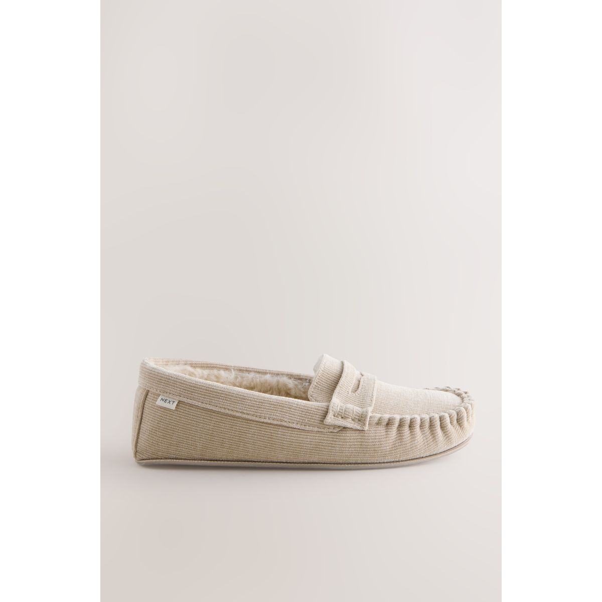 Chaussons style mocassins crème/bronze, NEXT