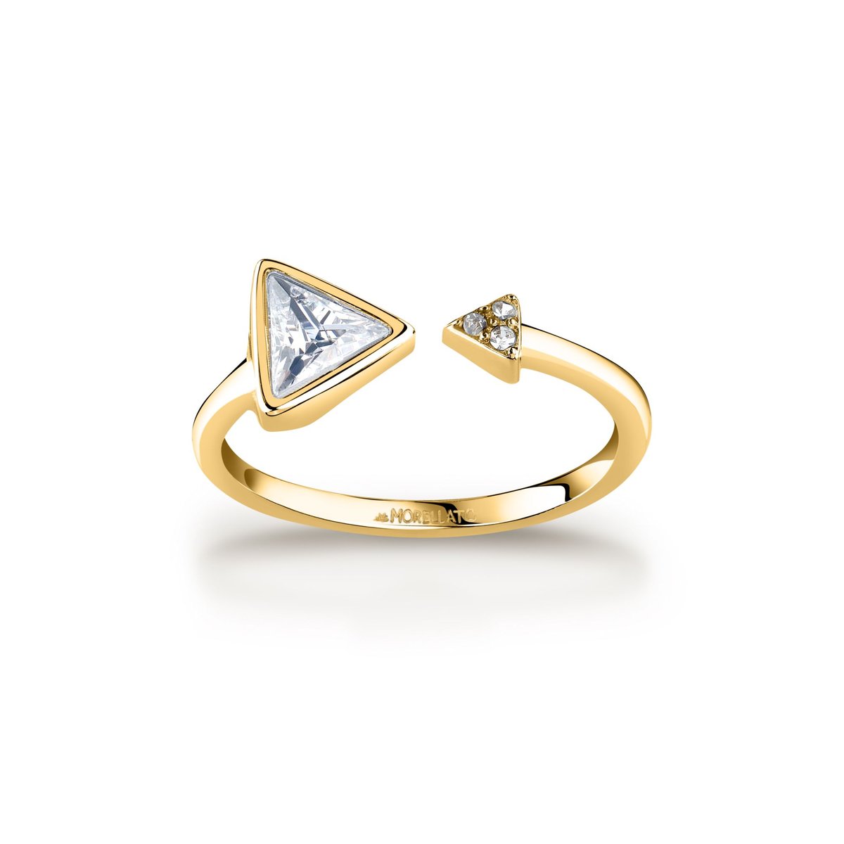 Bague en Acier, Zircons, Cristal TRILLIANT or, MORELLATO