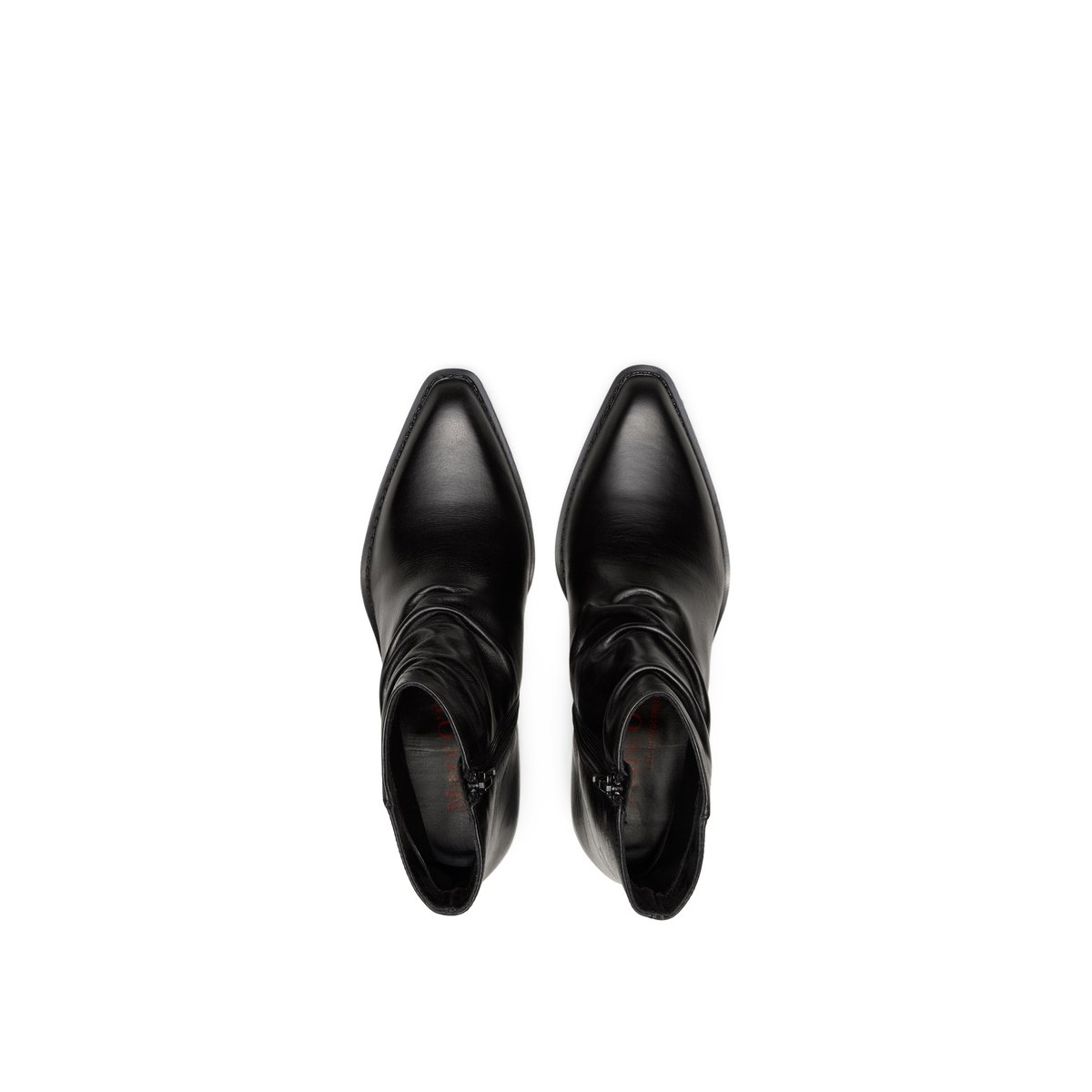Bottines de style western, modèle Rodeo en cuir de veau de première qualité noir, MARC O'POLO