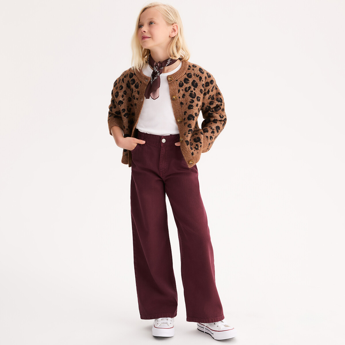 Pantalon large bordeaux, LA REDOUTE COLLECTIONS