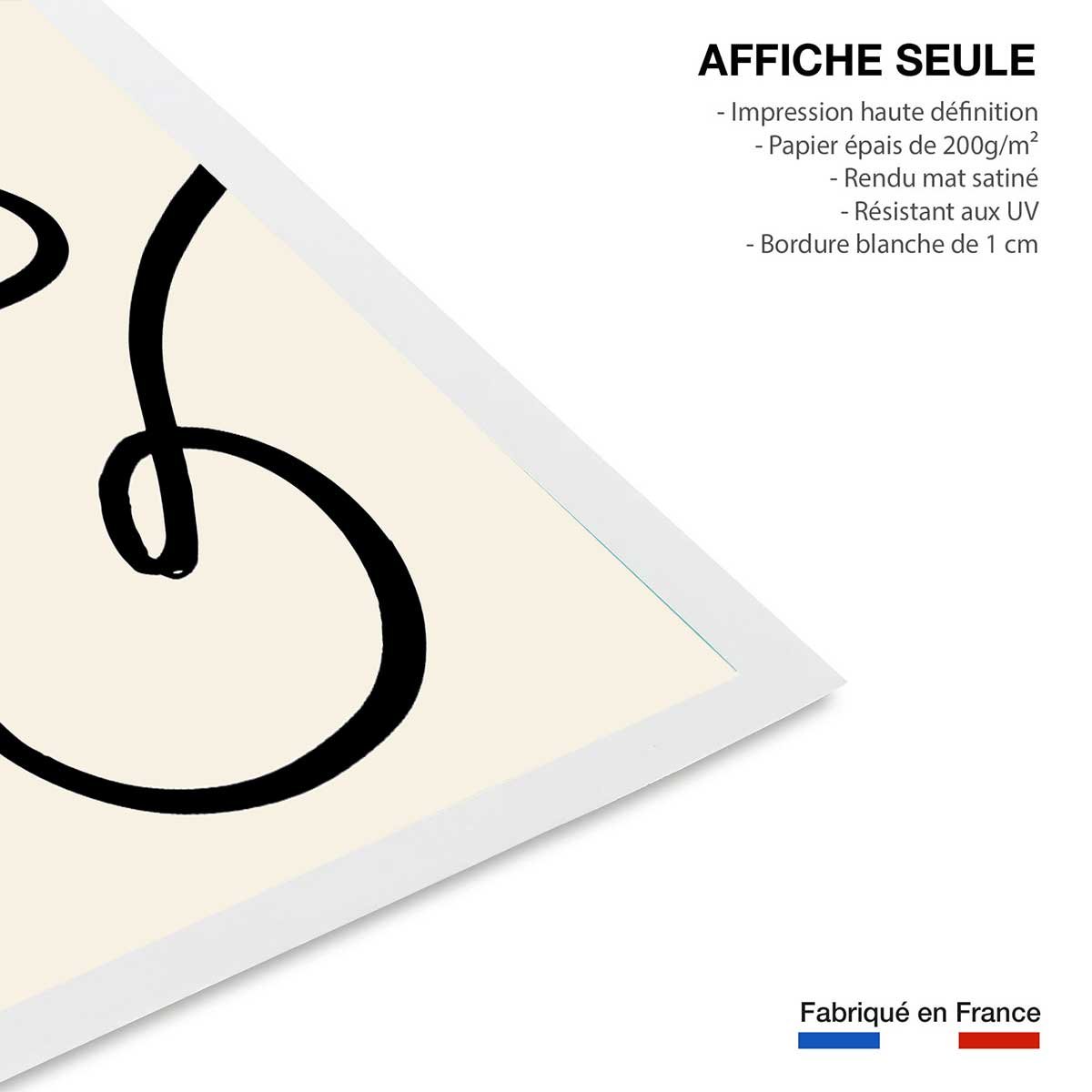 Affiche line art bold I affiche seule, HEXOA