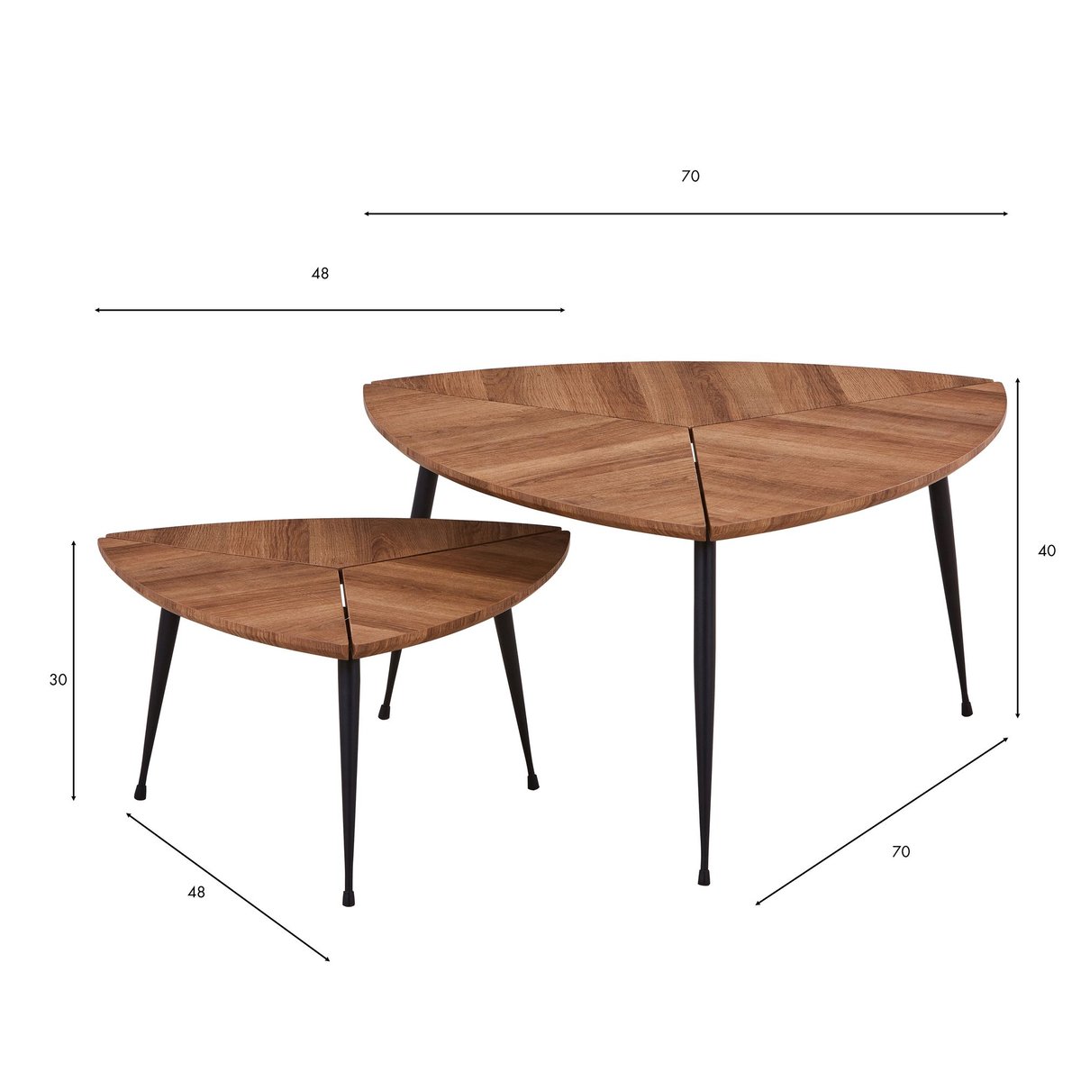 Set de 2 tables gigognes en fibre de bois naturel, NOW'S HOME