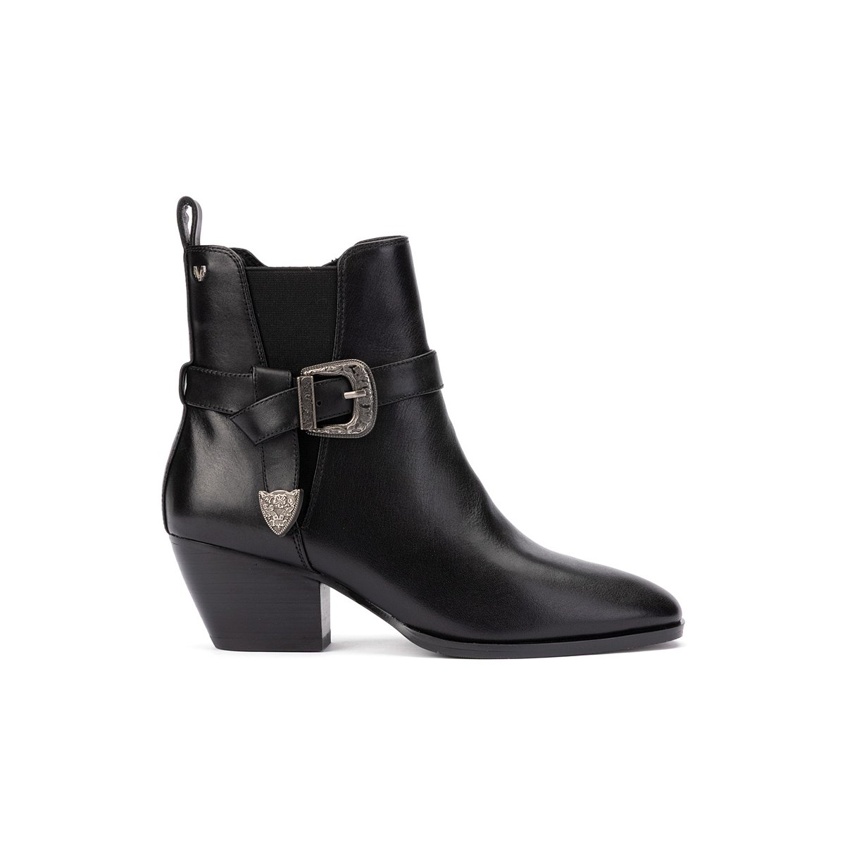 Bottines à talon cuir Jeanne black, MARTINELLI