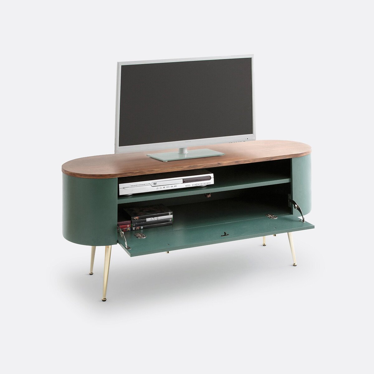 Mueble bajo para TV vintage TOPIM verde / nogal, LA REDOUTE INTERIEURS