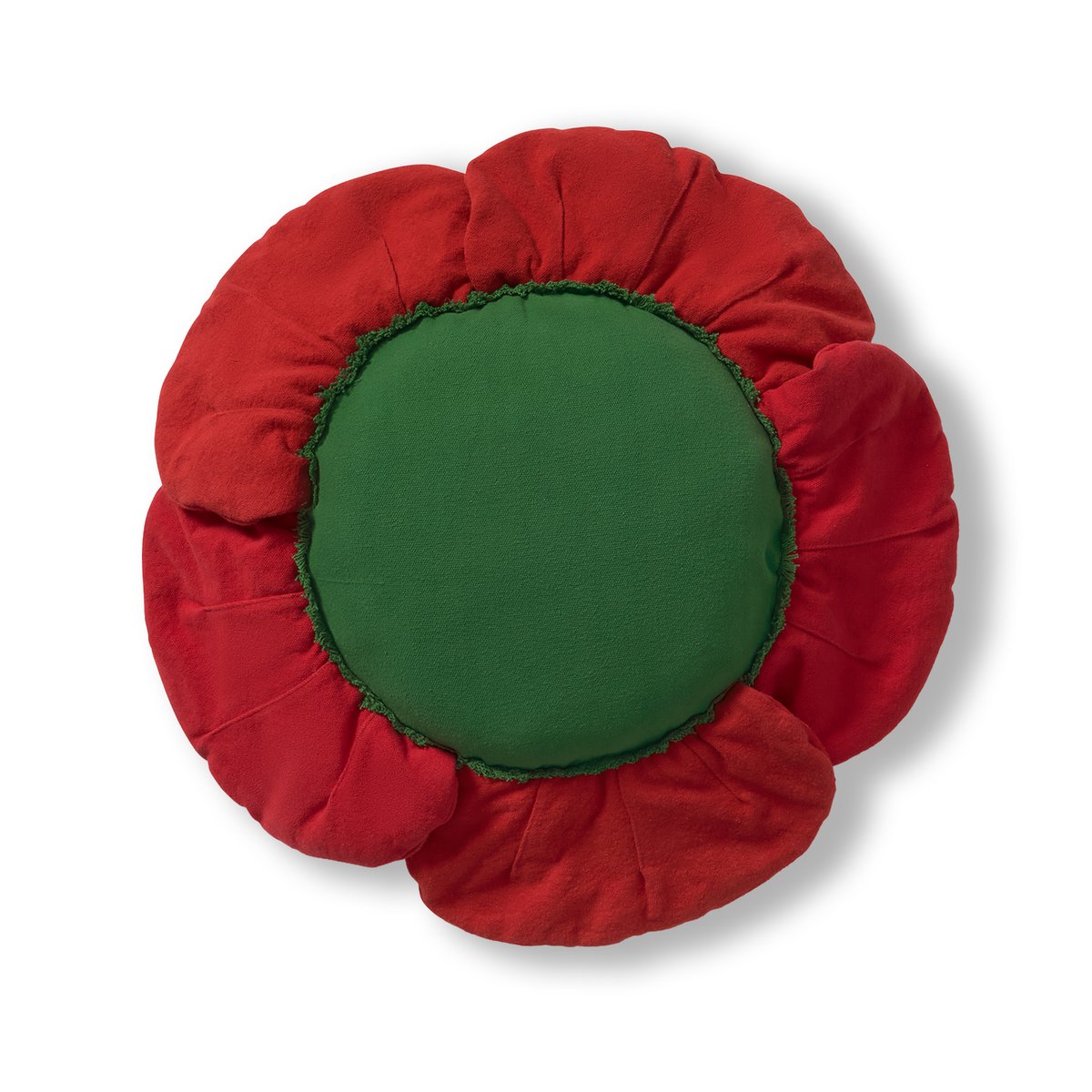Coussin de sol Coquelicot PETALS & PALS rouge, grain de café, miel, naturel, vert monstera, grain de café, LORENA CANALS