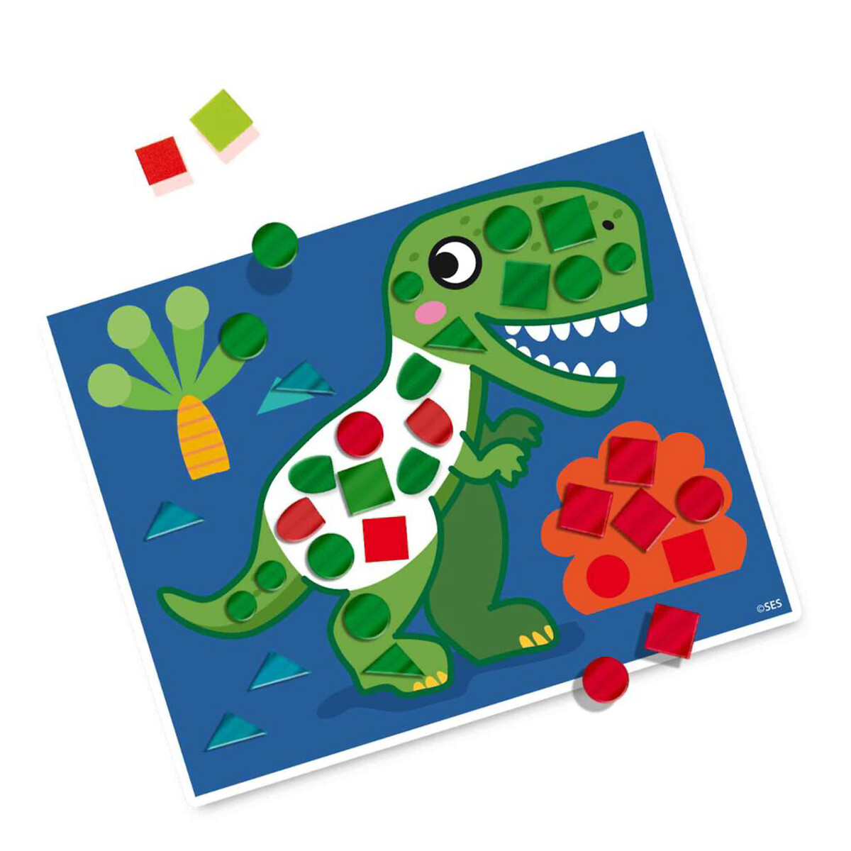 Brinquedo "Eu aprendo a fazer Dinossauros - Mosaicos autocolantes", SES multicolor, SES