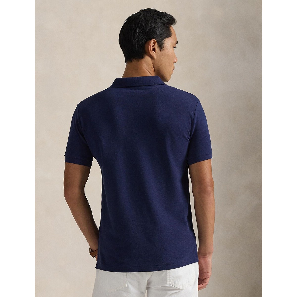 Polo cintré en coton piqué bleu marine, POLO RALPH LAUREN
