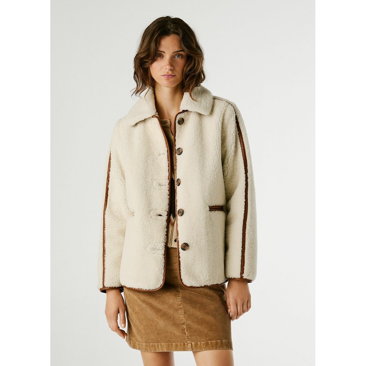 Manteau sherpa TRUTH ecru, PEPE JEANS