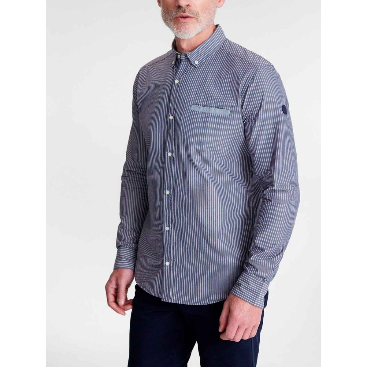 Chemise manches longues EMMERCHE14032 marine, TBS
