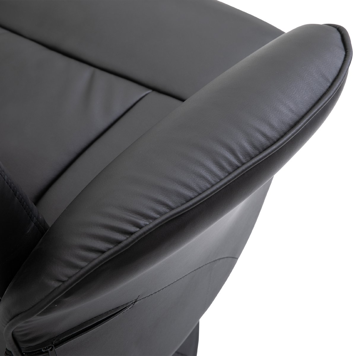 Fauteuil inclinable avec repose-pieds PU Noir noir, HOMCOM