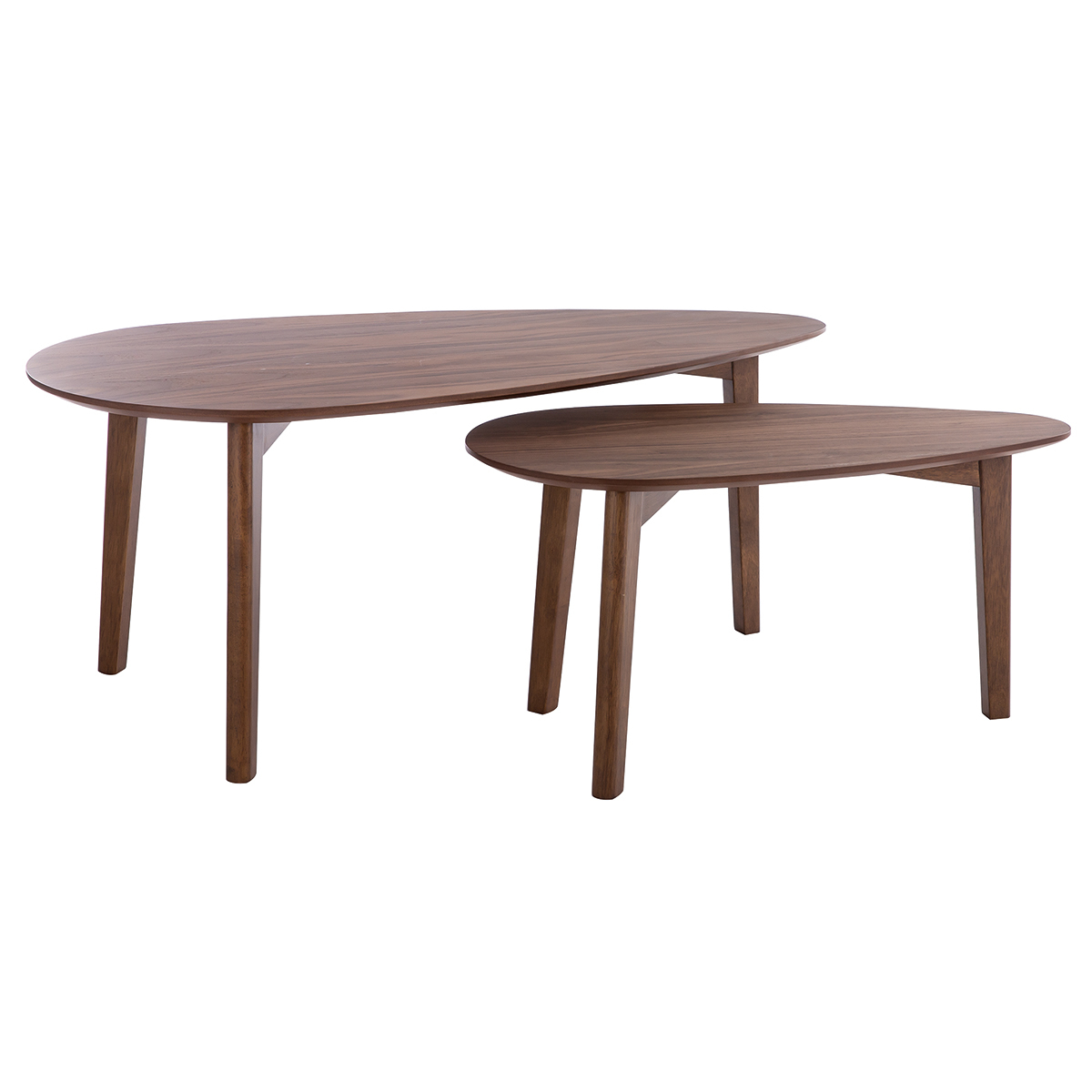 Tables basses scandinaves gigognes en bois (lot de 2) ARTIK noyer, MILIBOO