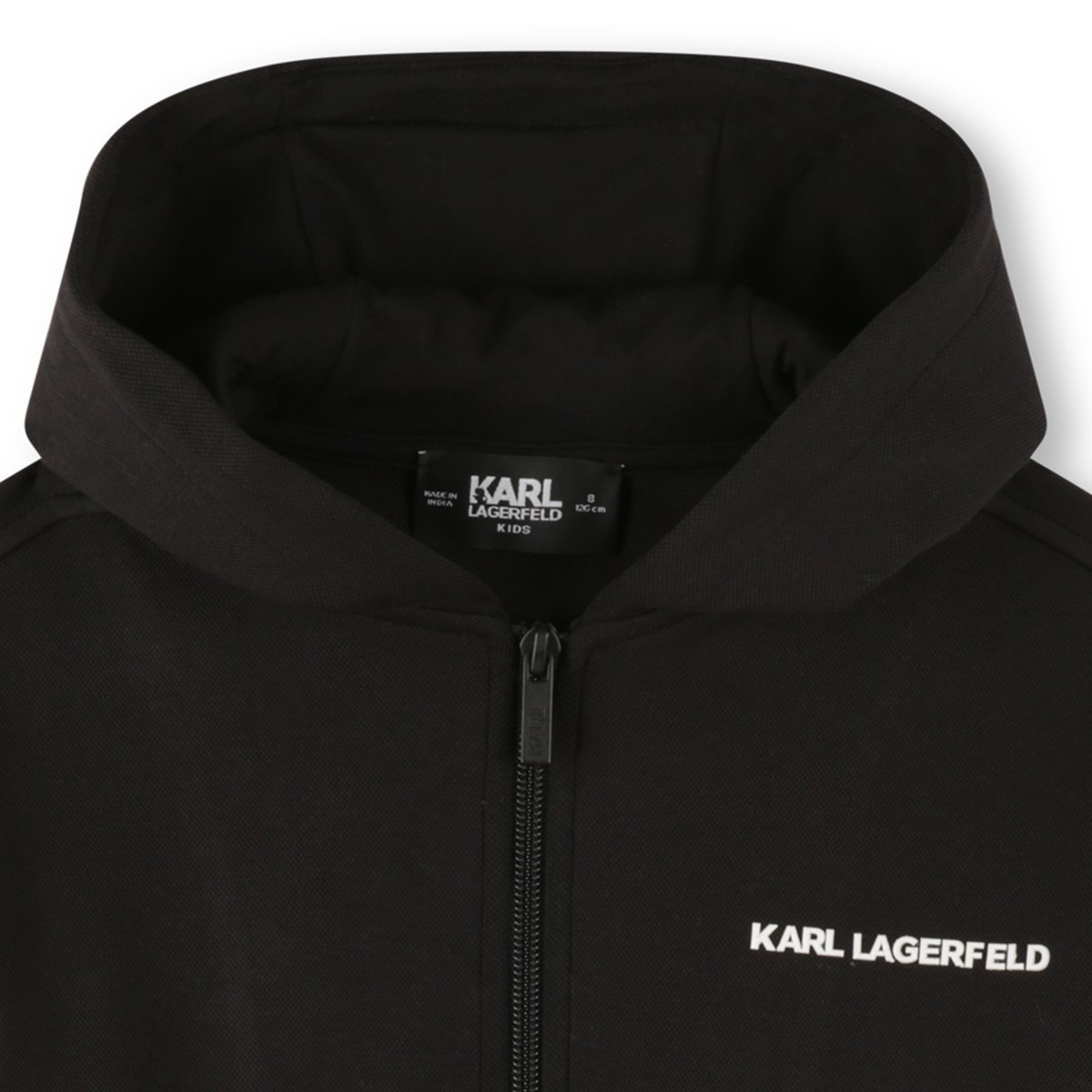 Cardigan con cappuccio black, KARL LAGERFELD KIDS