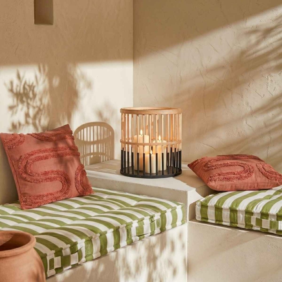 Lanterne ronde en bambou 25cm naturel, ORNAMI