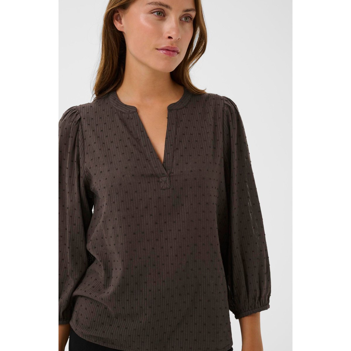 Blouse à manches longues marron chocolate brown, KAFFE