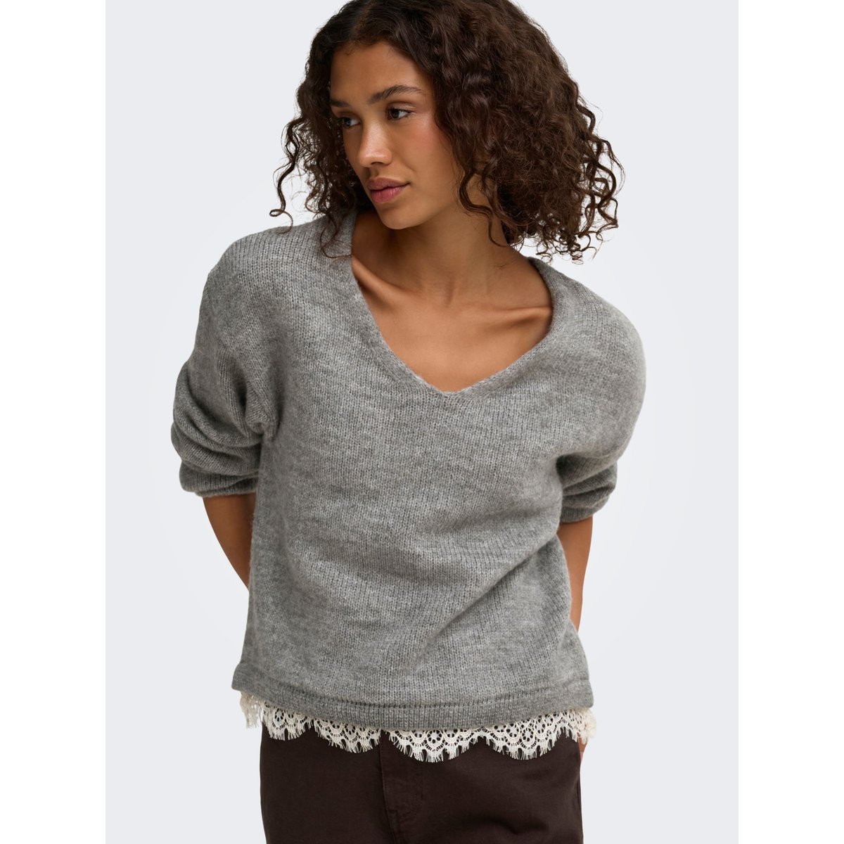 Pull En Maille grise - light grey melange, JDY