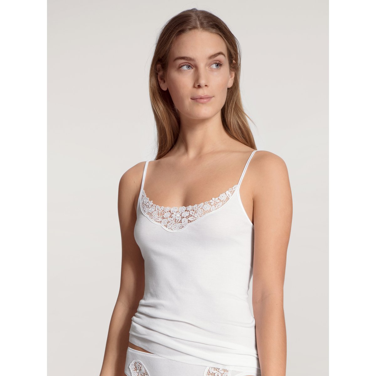 Débardeur à fines bretelles à bretelles Coton FEMININ SENSE blanc, CALIDA