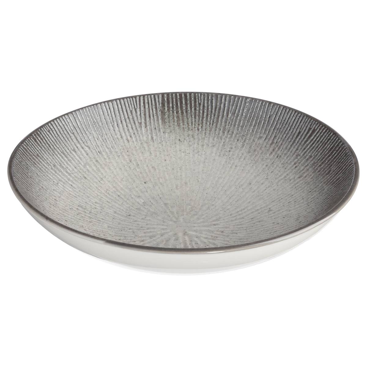 Lot de 6 assiettes en céramique ATELIER gris, SECRET DE GOURMET