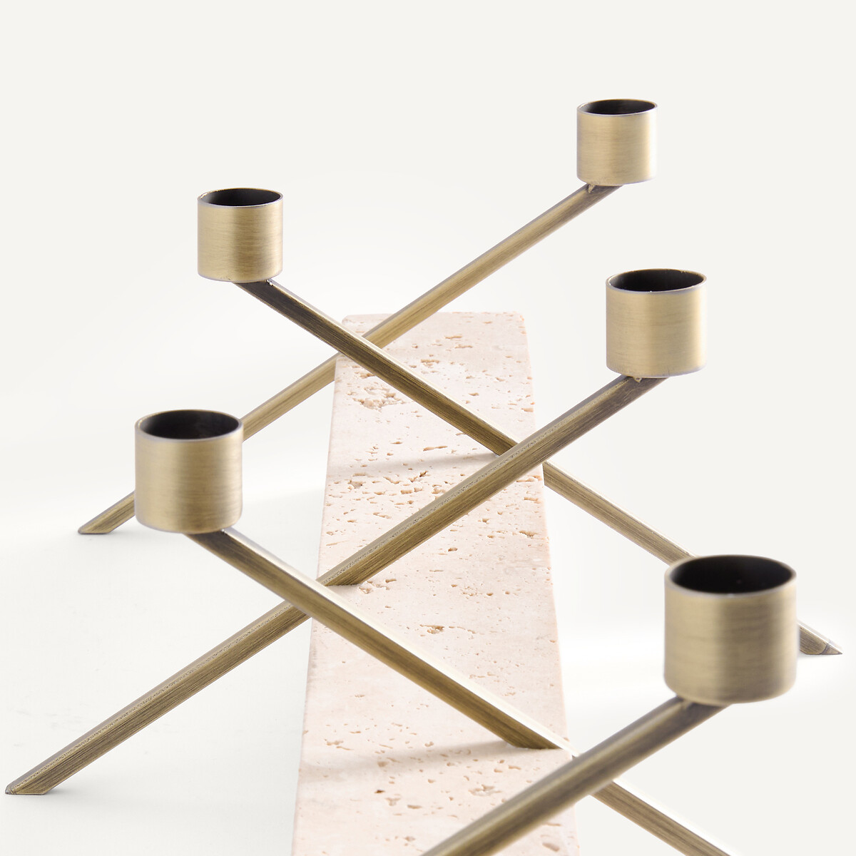 Bougeoir centre de table en travertin, hauteur 21,3 cm, SEBASTIANO travertin, AM.PM