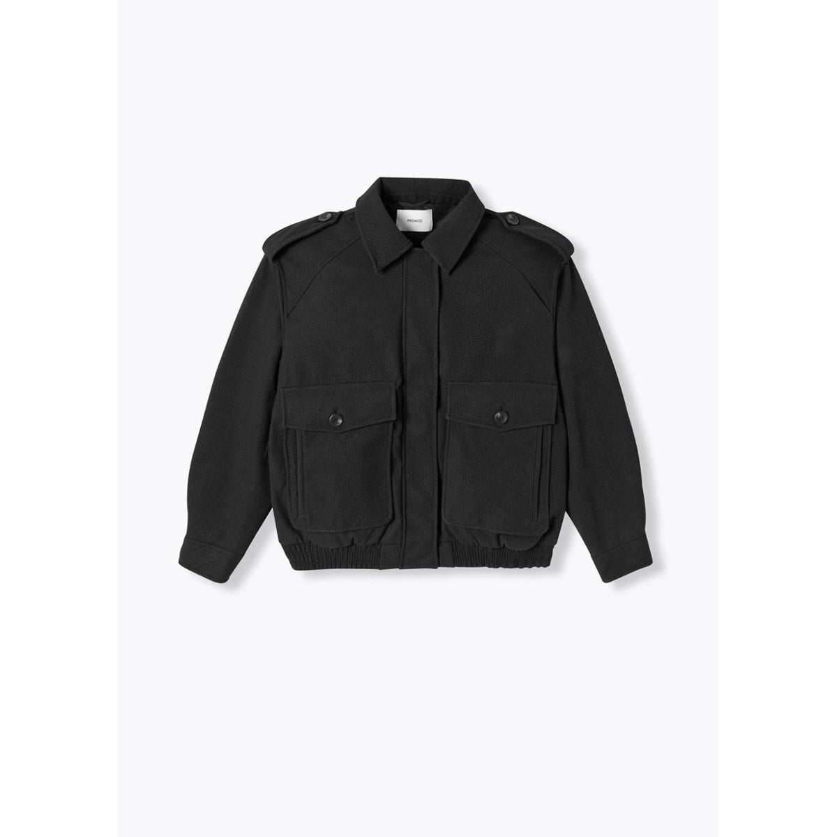 Blouson simili effet grainé noir, PROMOD