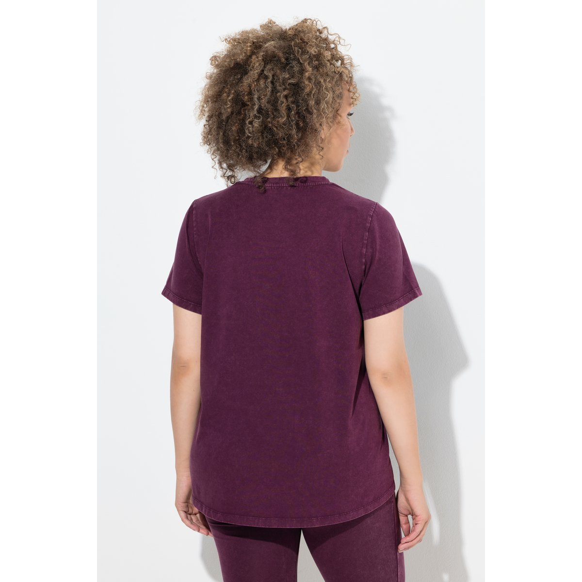 T-shirt au look vintage rouge raisin, ULLA POPKEN