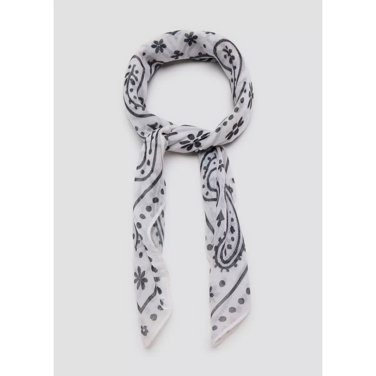 Foulard en gaze à imprimé blanc cassé, MANGO TEEN
