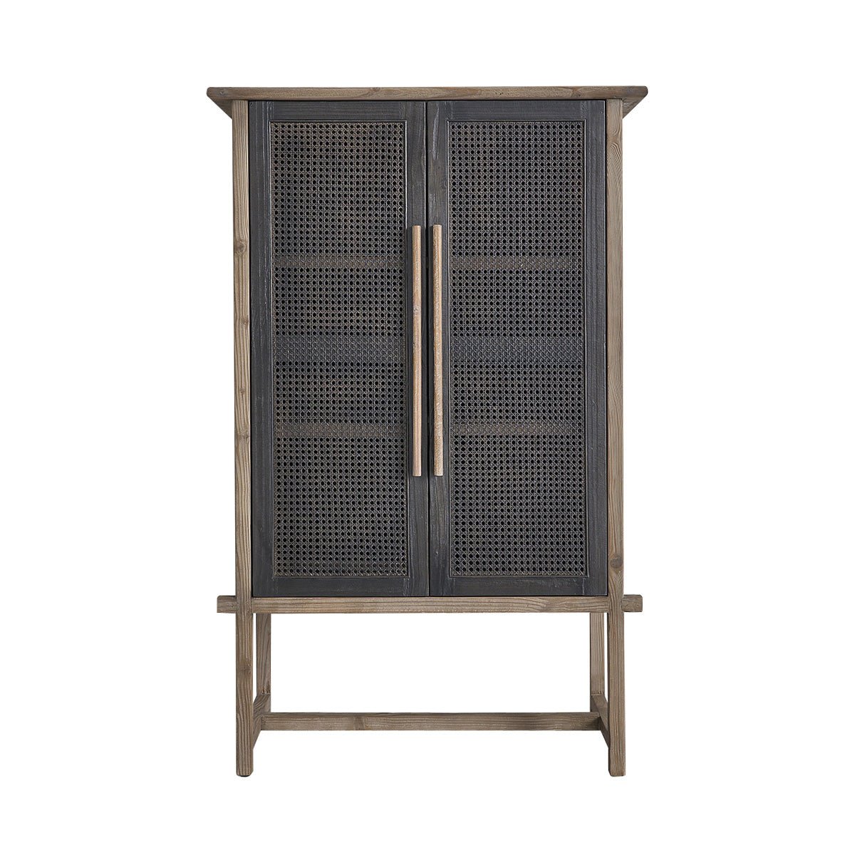 Armoire 2 portes en bois recyclé massif JUNKO gris, BERAH GETAH