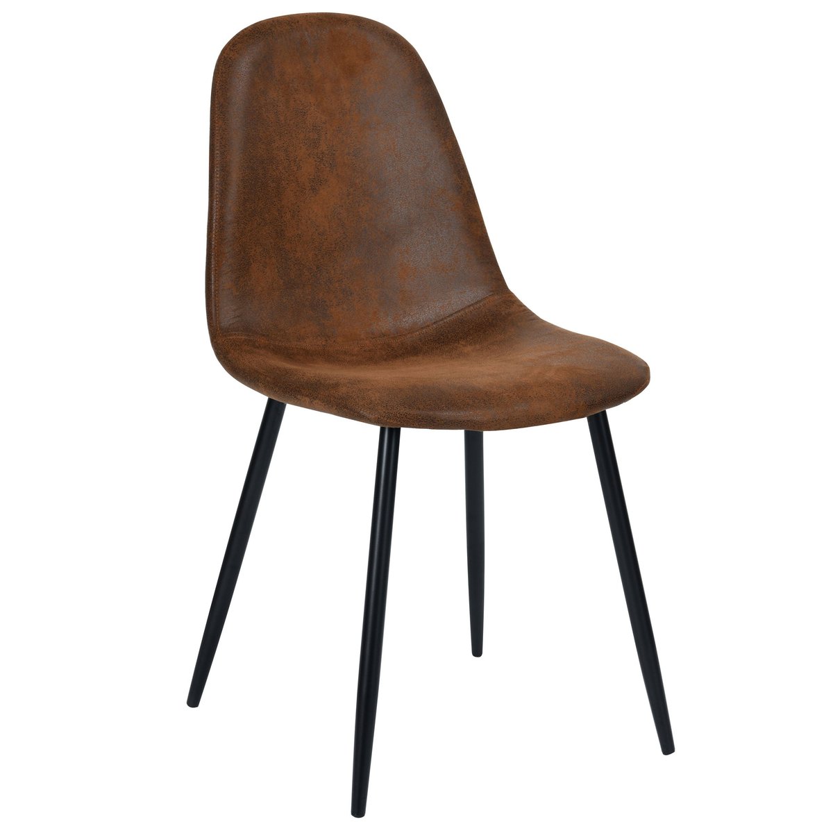 Lot de 2 chaises en microfibre effet vieilli - MALRIK marron vieilli, MAISON PAVANE