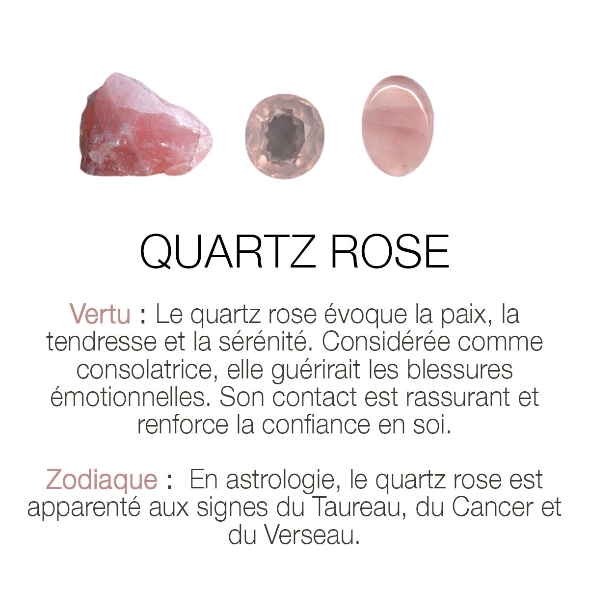 Collier quartz rose doré - swann rose, CAROLINE NAJMAN