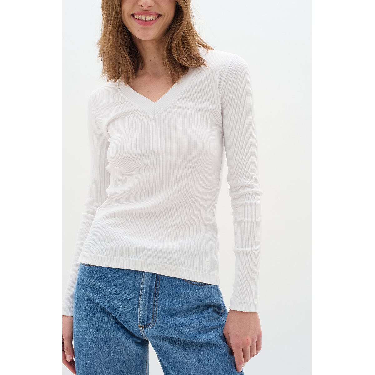 Jersey top blanc pure white, INWEAR