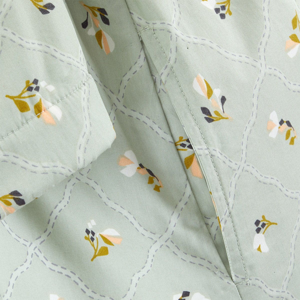 Peignoir long en percale de coton,BERGAMOTE a motif, DESFORGES