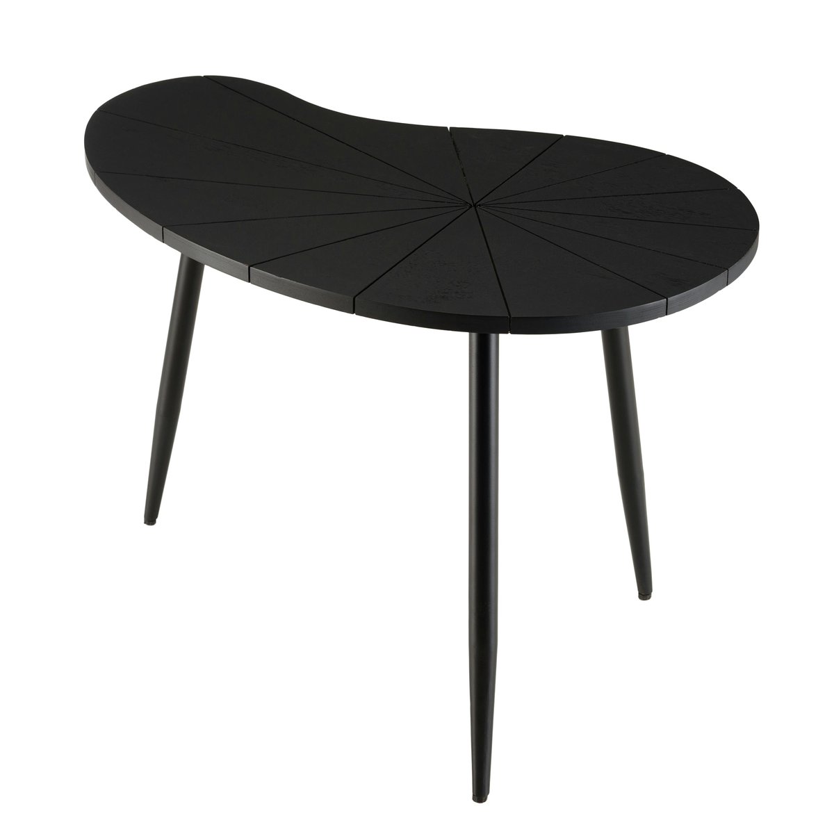 Bout de canapé ovale manguier dessiné noir mat ZALA noir, PIER IMPORT