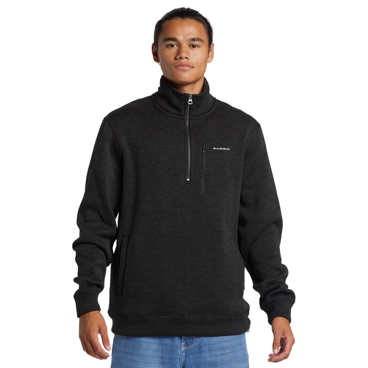 Sweat demi-zip KELLER noir black heather, QUIKSILVER