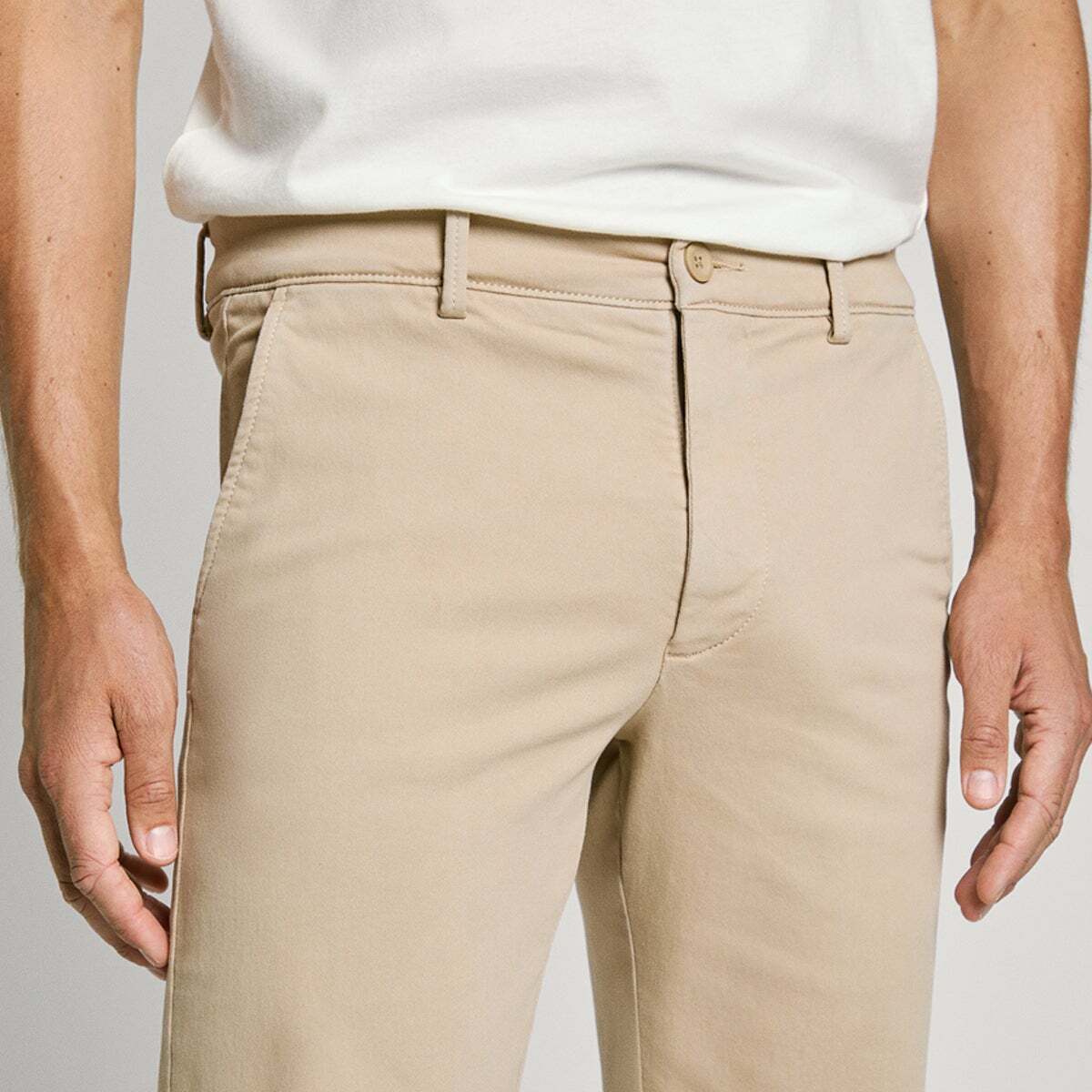 Pantalon Chino Coupe Slim beige béton, PEPE JEANS