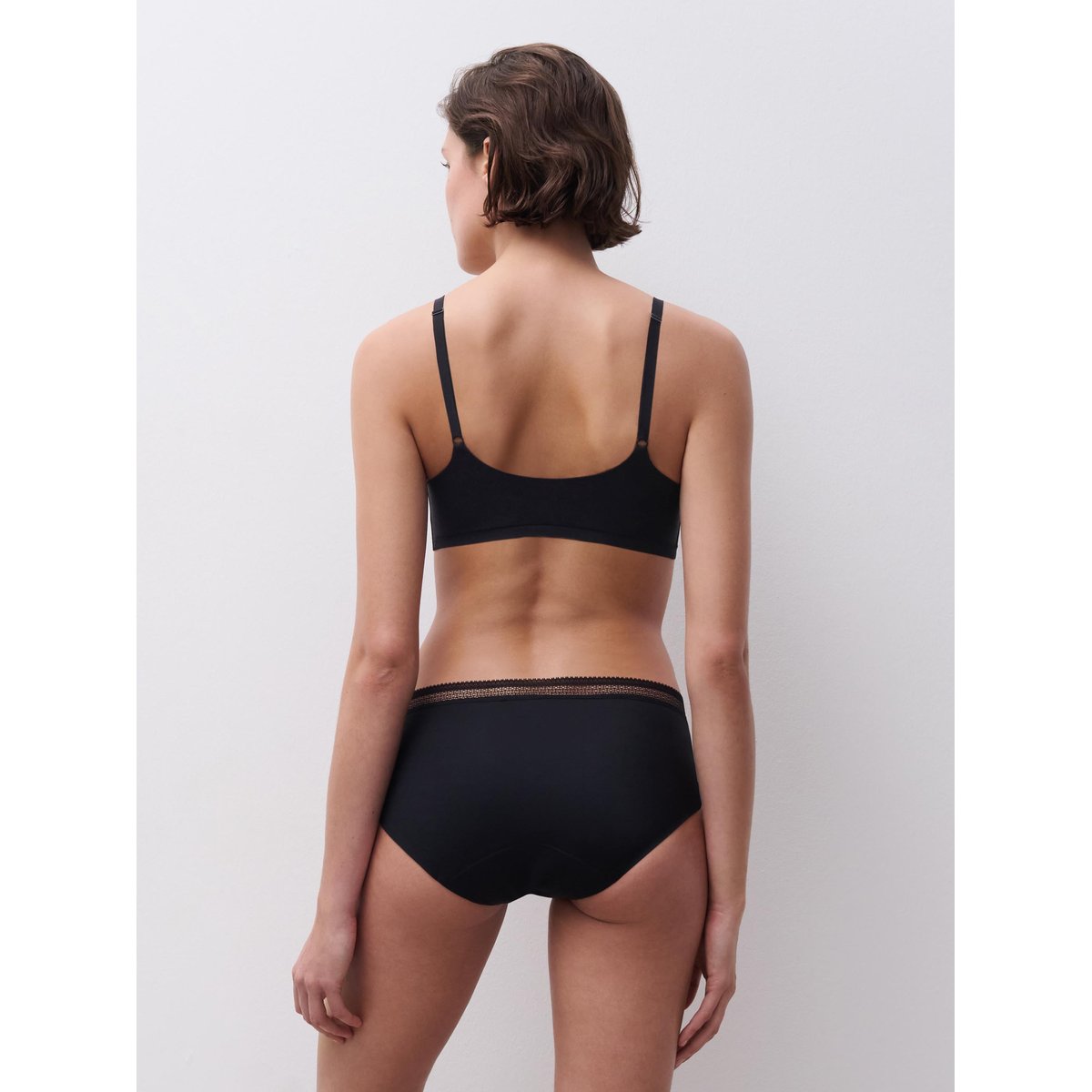 Culotte menstruelle Eco cycle Lace flux abondant noir, CHANTELLE