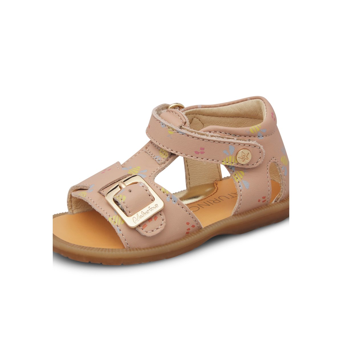 Sandales en cuir QUARZO rose poudré-, NATURINO