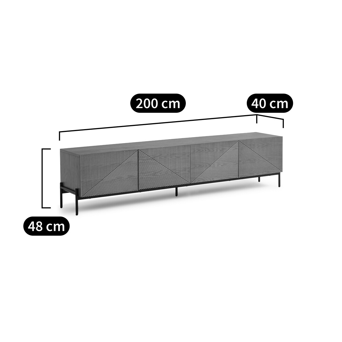 Meuble TV hifi vintage, Lodge coloris noyer, LA REDOUTE INTERIEURS