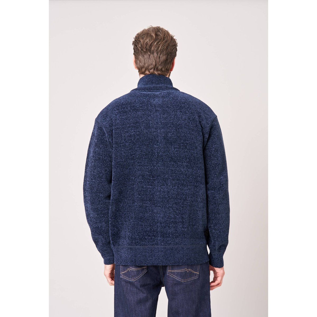 Gilet zippé homme en maille ultra douce MONDEUS navy, DEELUXE