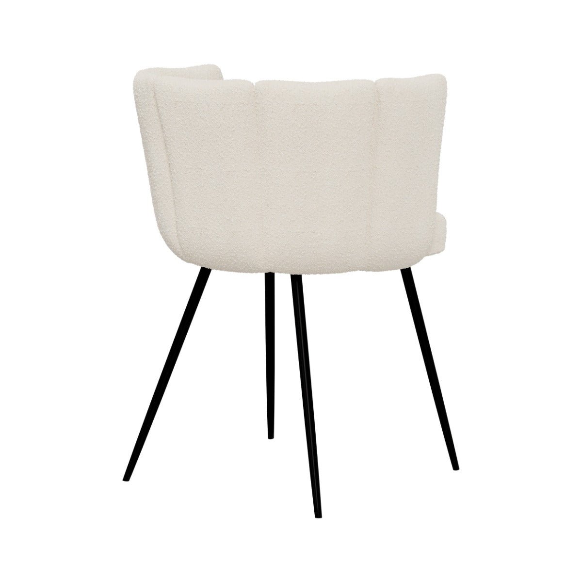 Lot de 2 chaises en tissu bouclé et pieds en métal - COSETTE beige, MAISON PAVANE