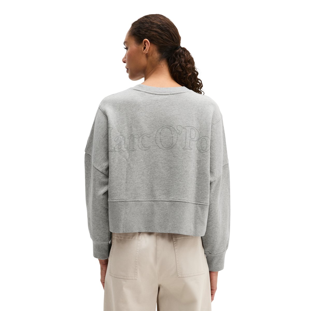 Sweat-shirt relaxed en pur coton bio gris, MARC O'POLO