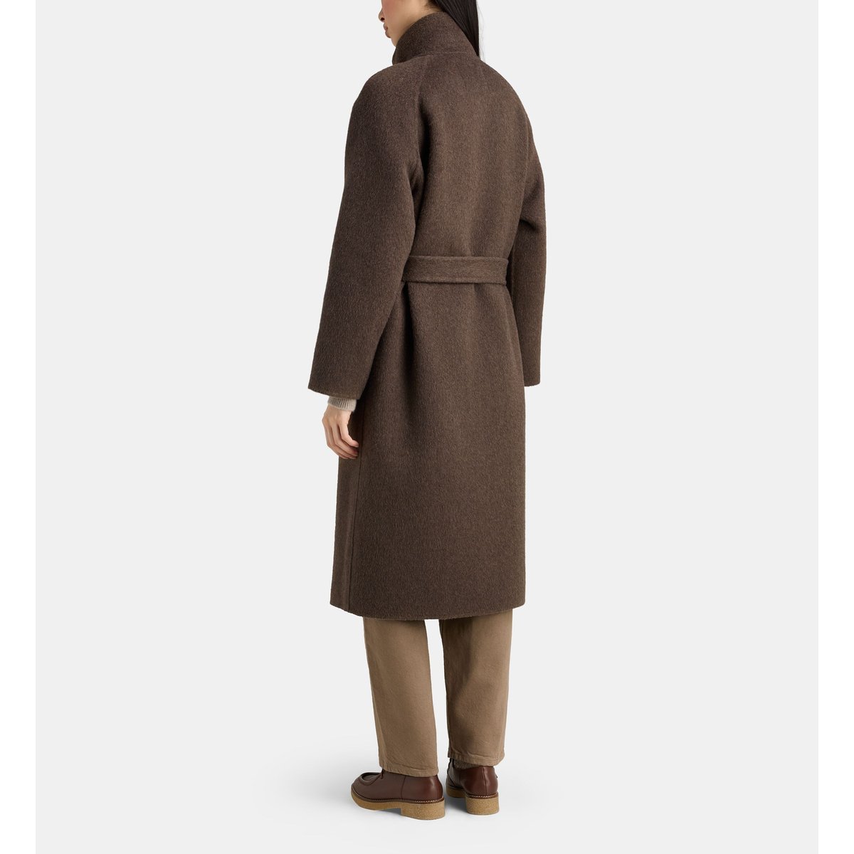 Manteau long droit orage double face marron, JODHPUR