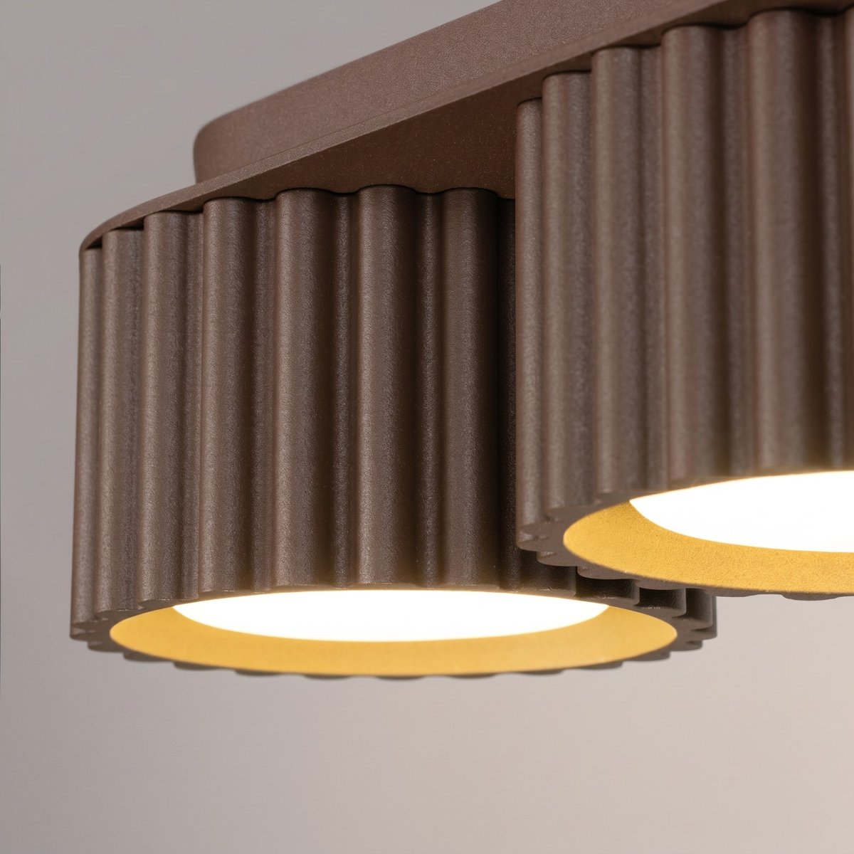 Plafonnier Aluminium Marron Gx53 3 AURA marron, EDEN