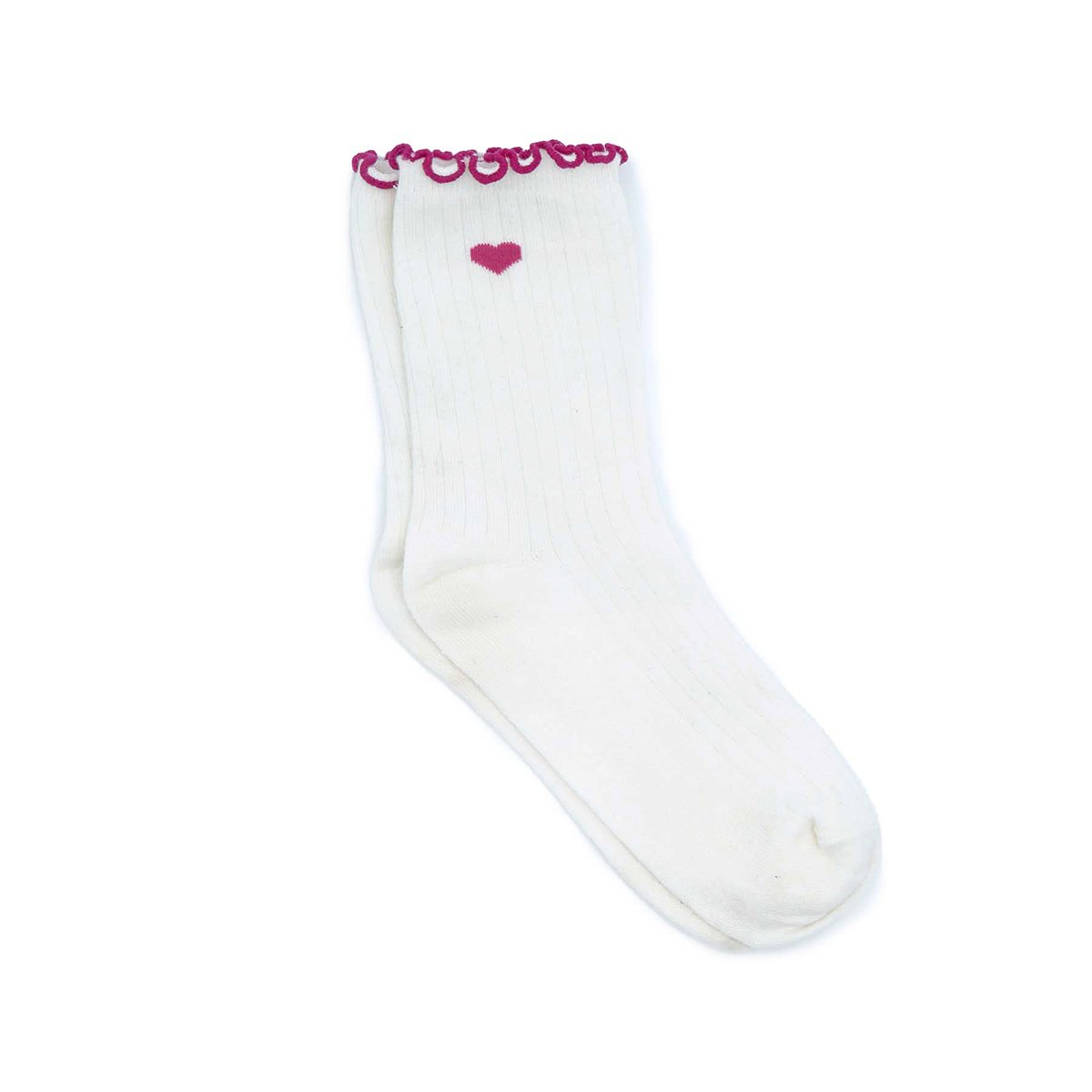Chaussettes cœurs Giséla rose bonbon, MISE AU GREEN