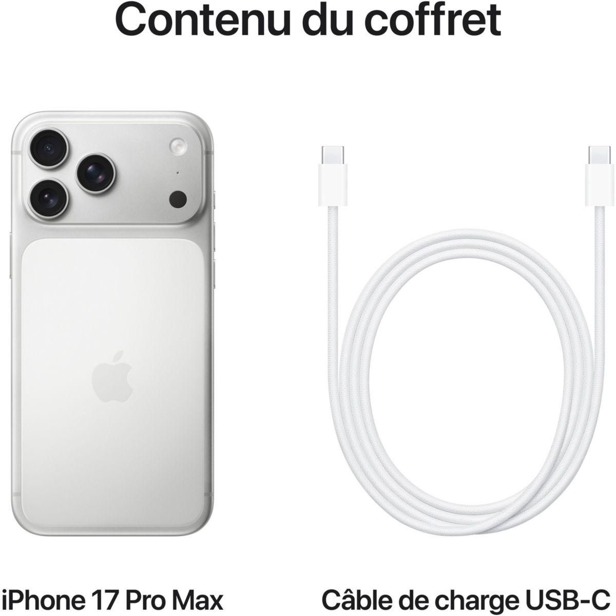 Smartphone iPhone 17 Pro Max Argent 2To couleur unique, APPLE