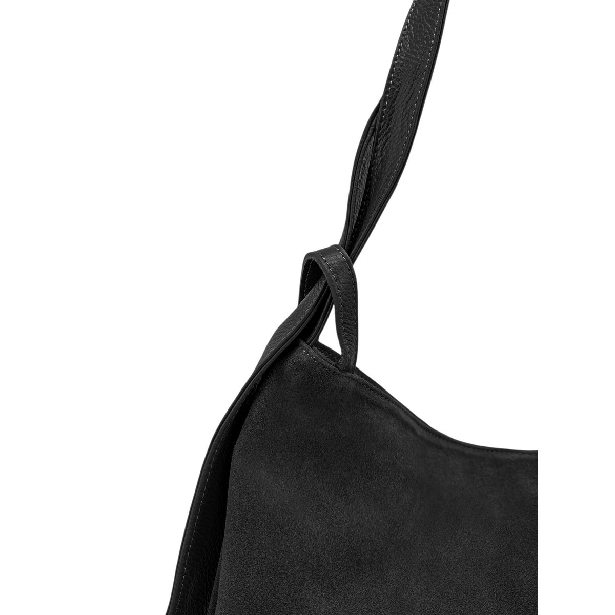 Sac multipositions en croûte de cuir SOHO SUEDE noir, OH MY BAG