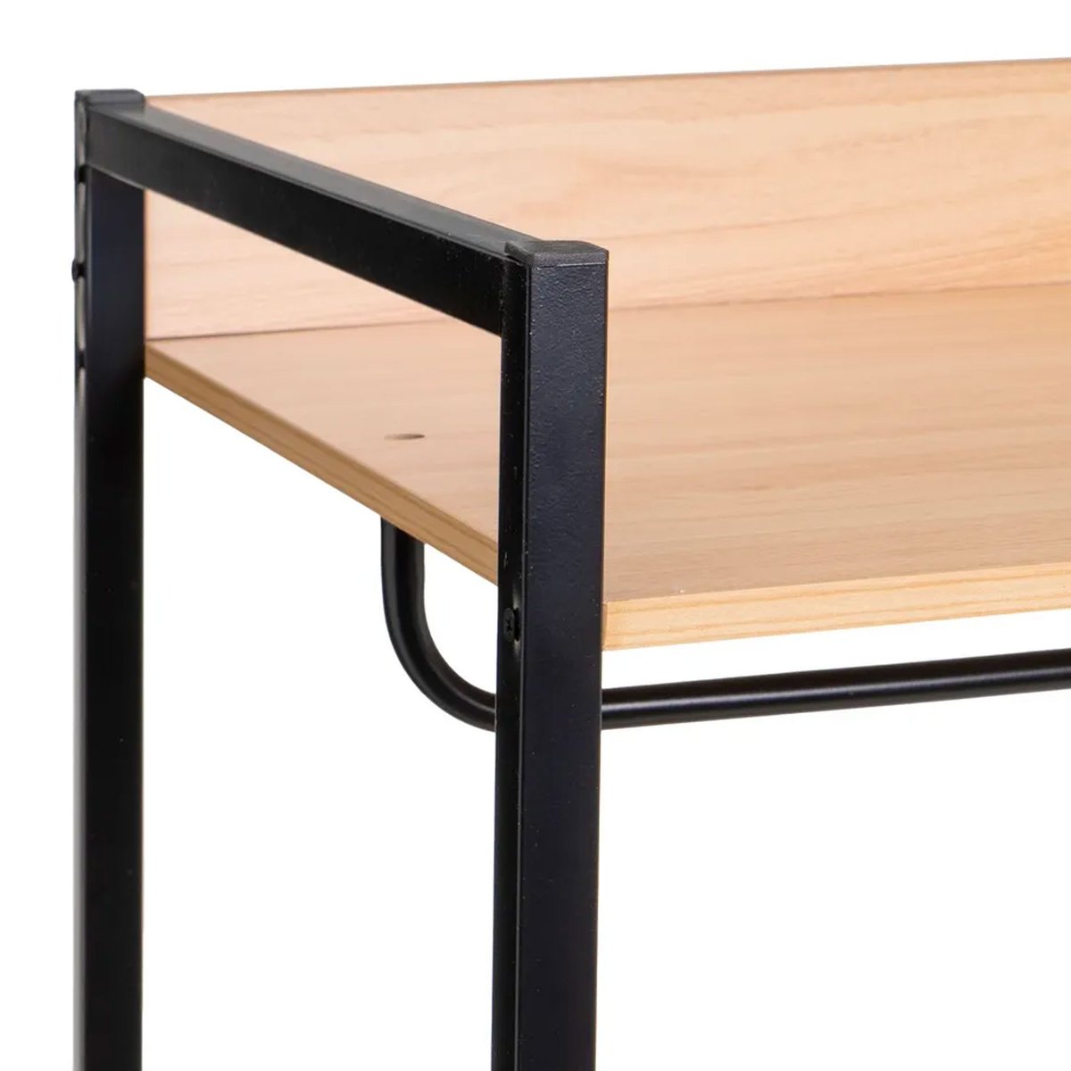 Étagère penderie effet bois et métal noir 60x48x190cm bois, WADIGA